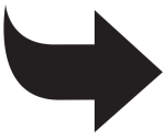 Right pointing large black arrow. haus of life and co